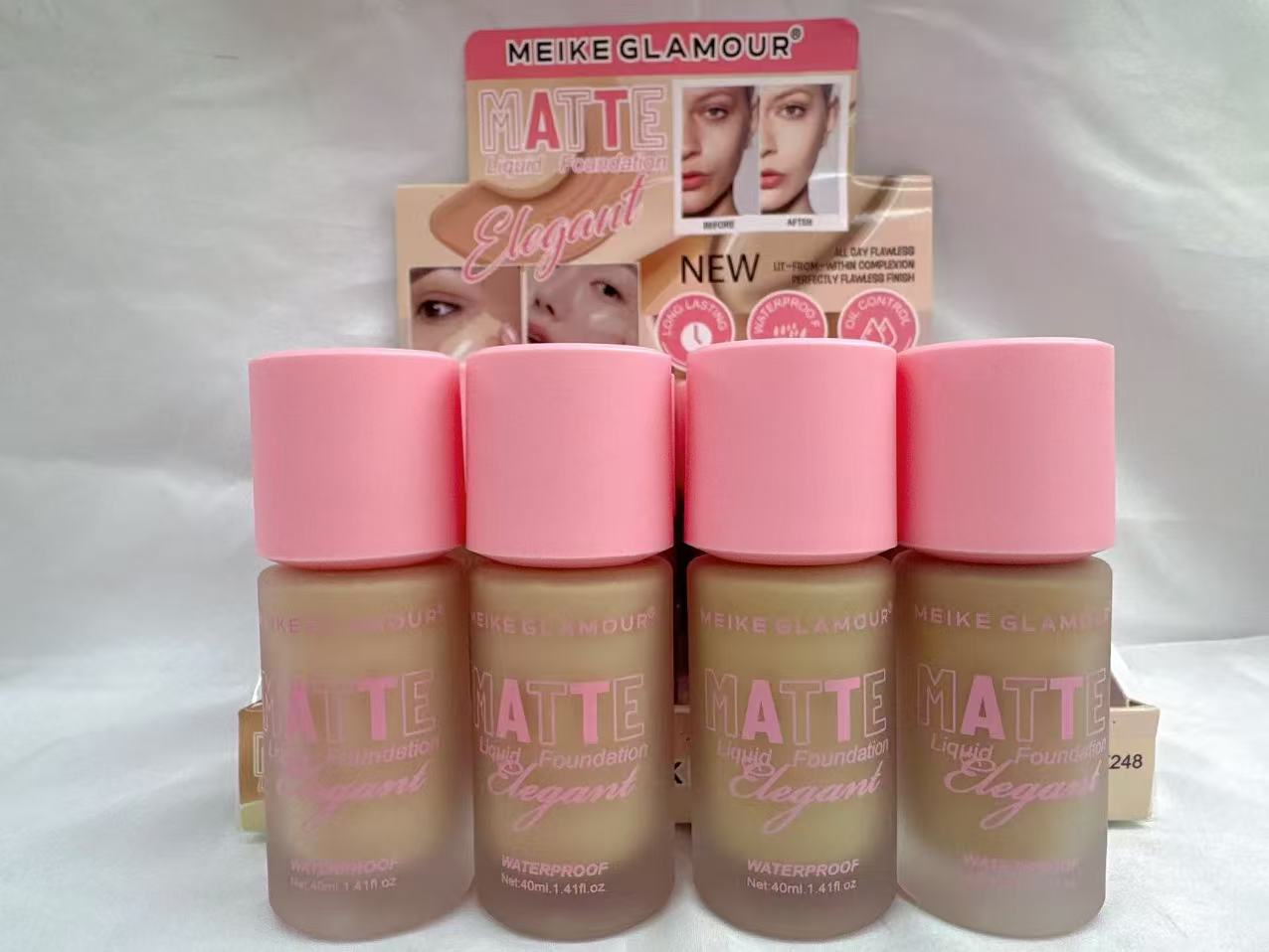 MEIKE GLAMOUR粉底液彩妆面部粉底液哑光防水优雅粉底液40ml MK248产品图