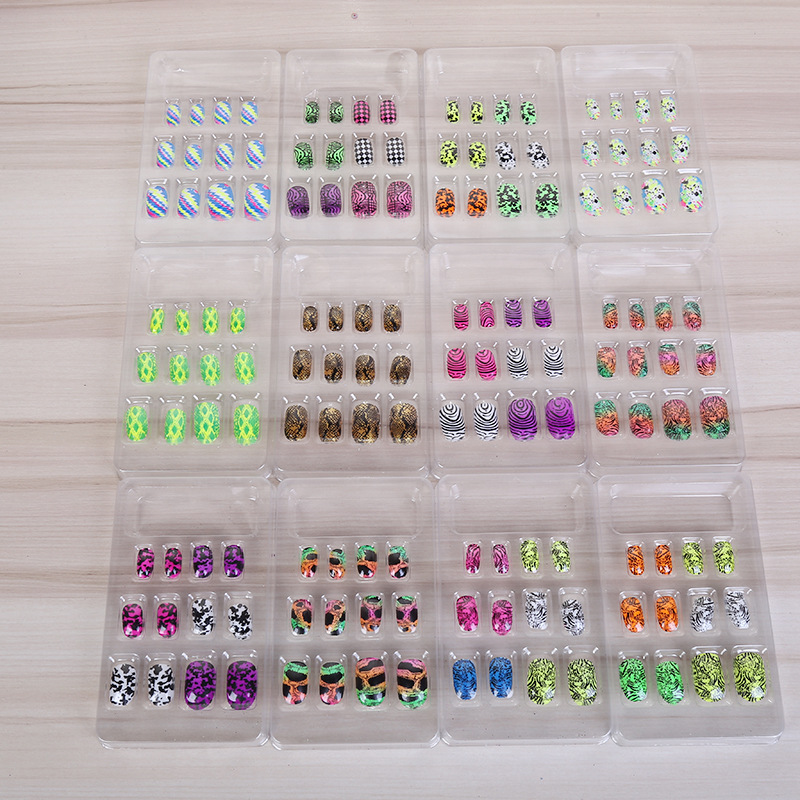 创意时尚荧光印花指甲女士假指甲美容专用指贴01