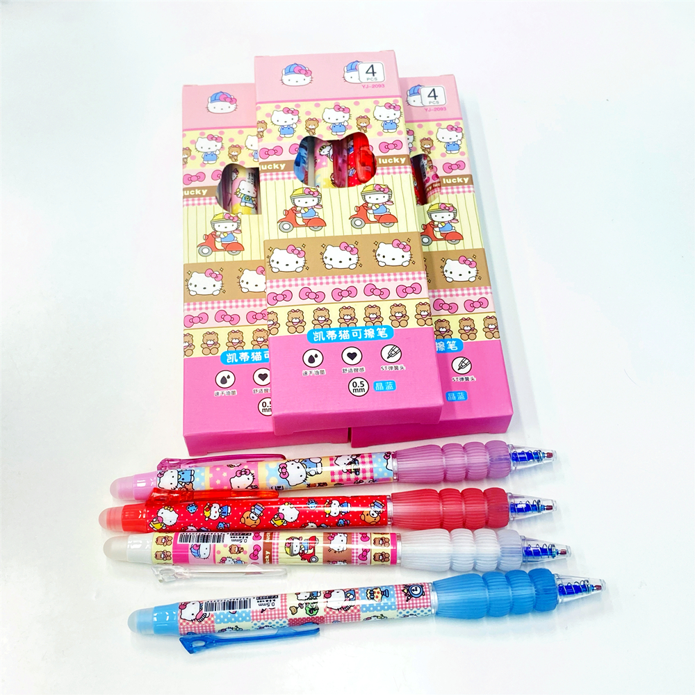 KT Cat Hot Erasable Press Gel Pen 0.5mm student exam girl style high appearance level practice pen full figure
