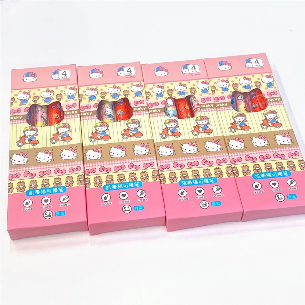KT Cat Hot Erasable Press Gel Pen 0.5mm student exam girl style high appearance level practice pen details Picture