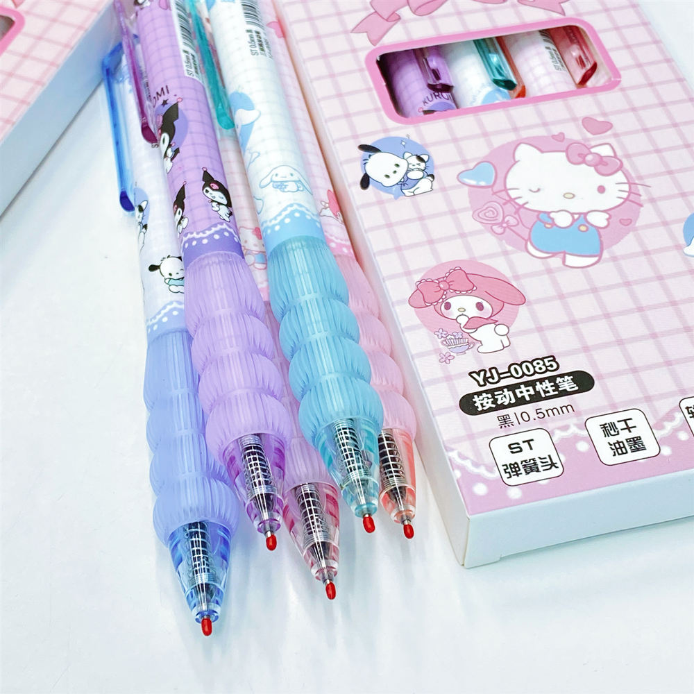 Cute cartoon, high appearance level, press gel pen, student exam ST quick-drying pen tip practice pen, 0.5mm black pen full figure