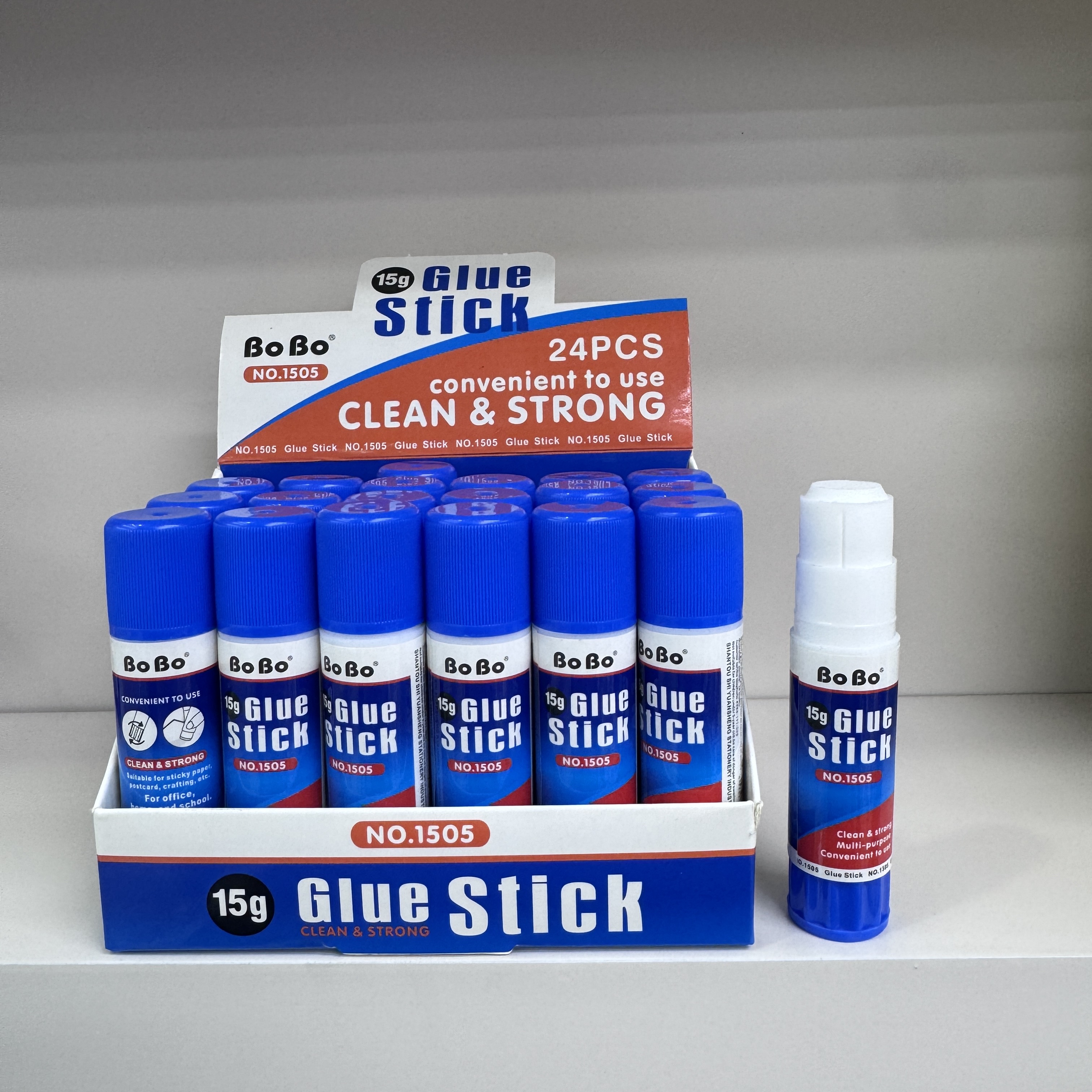 English Version NO.1505 PVA Solid Adhesive 15g, student-specific eco-friendly solid adhesive, quick bonding, easy to use, odorless, and free of formaldehyde details Picture