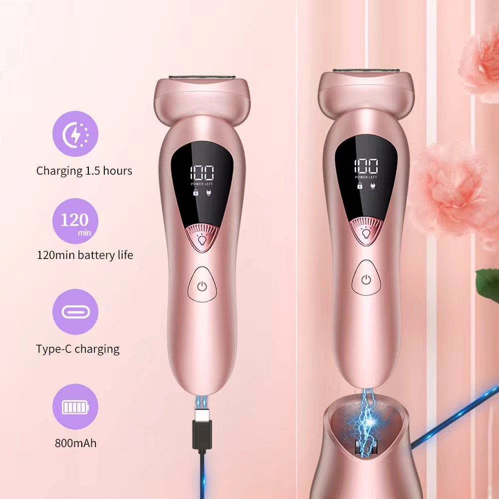 女式身体毛发修剪器充电无绳剃须刀LED电动女式毛发修剪器详情2