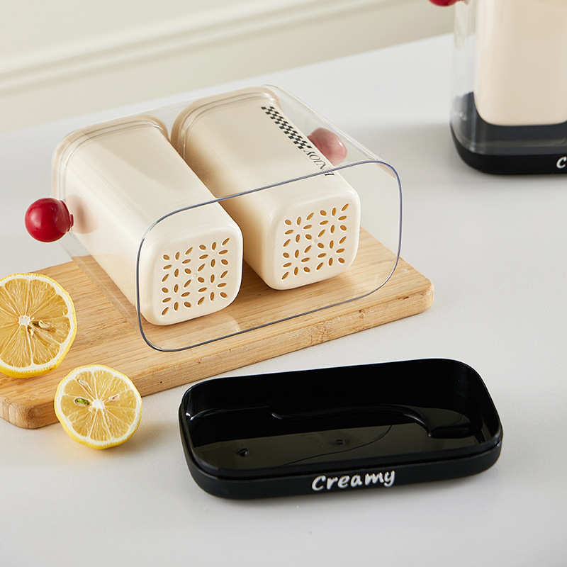 J06-6862 dopamine Light Luxury Chopstick Storage box, household plastic 筷笼 kitchen shelf, draining chopstick basket Specification image