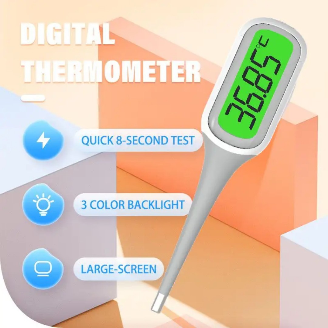 Wholesale of household electronic thermometers in stock. 9-second rapid temperature measurement. Large screen display for both oral and armpit use. Cross-border export non-mercury thermometers details Picture
