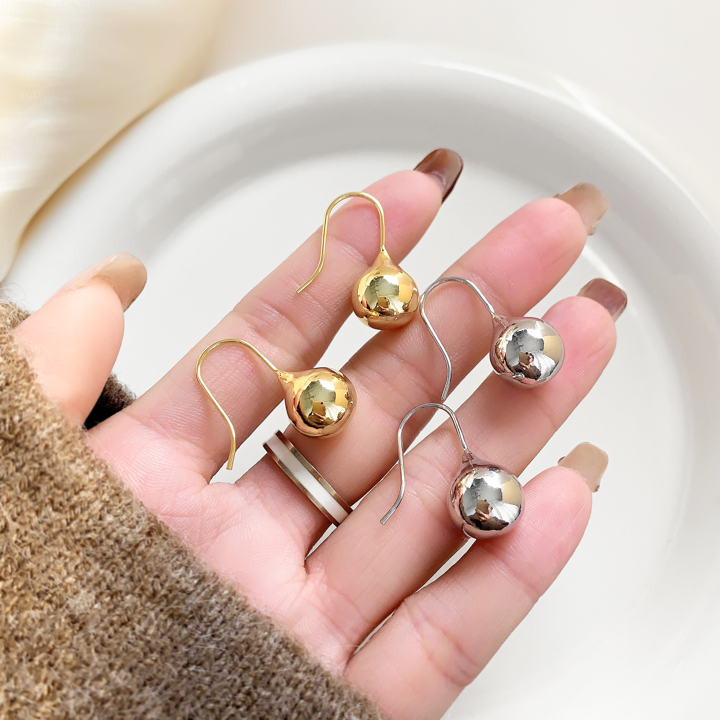 饰品/耳饰/耳环/.烧焊锆石耳环/水钻耳环产品图