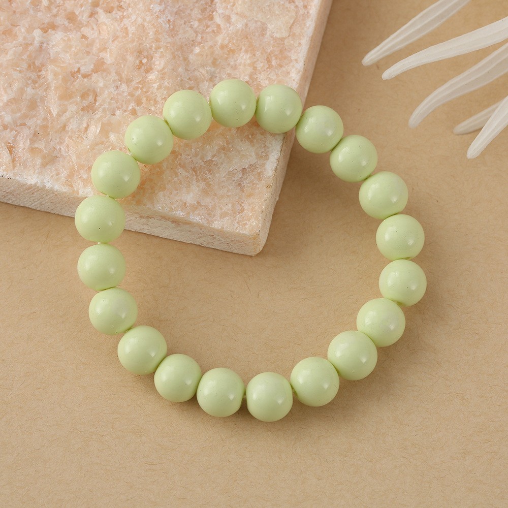 热销简约多色手串马卡龙彩珠手链仿菩提根手链渐变绕指柔手串白底实物图