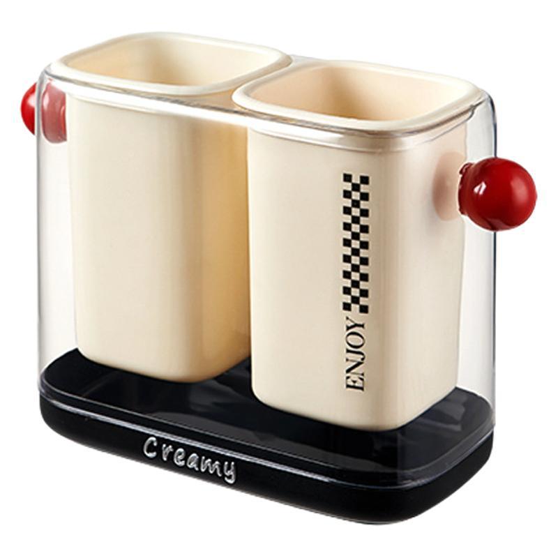 J06-6862 dopamine Light Luxury Chopstick Storage box, household plastic 筷笼 kitchen shelf, draining chopstick basket Application Scenario