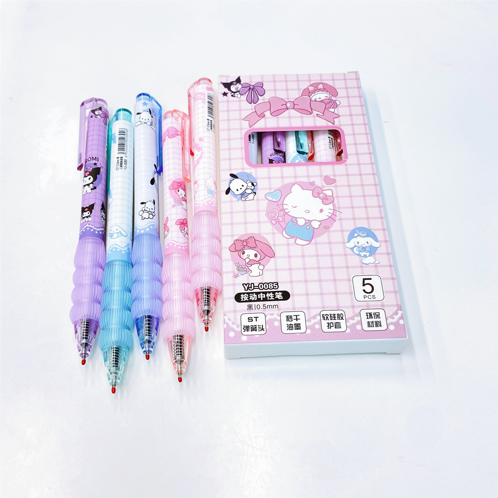 Cute cartoon, high appearance level, press gel pen, student exam ST quick-drying pen tip practice pen, 0.5mm black pen Application Scenario