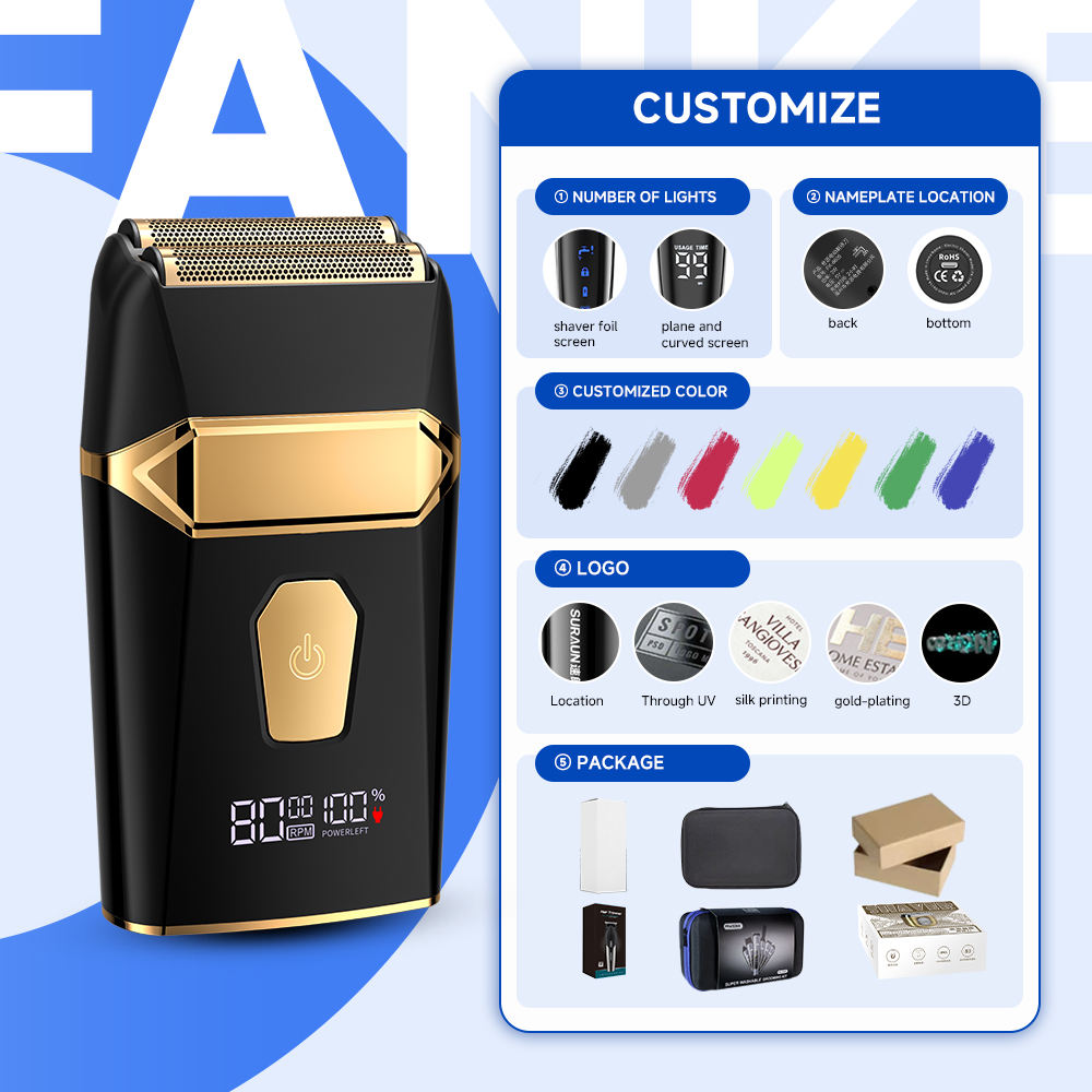 男士电动剃须刀防水充电修剪器二合一便携式电动剃须刀男士详情5