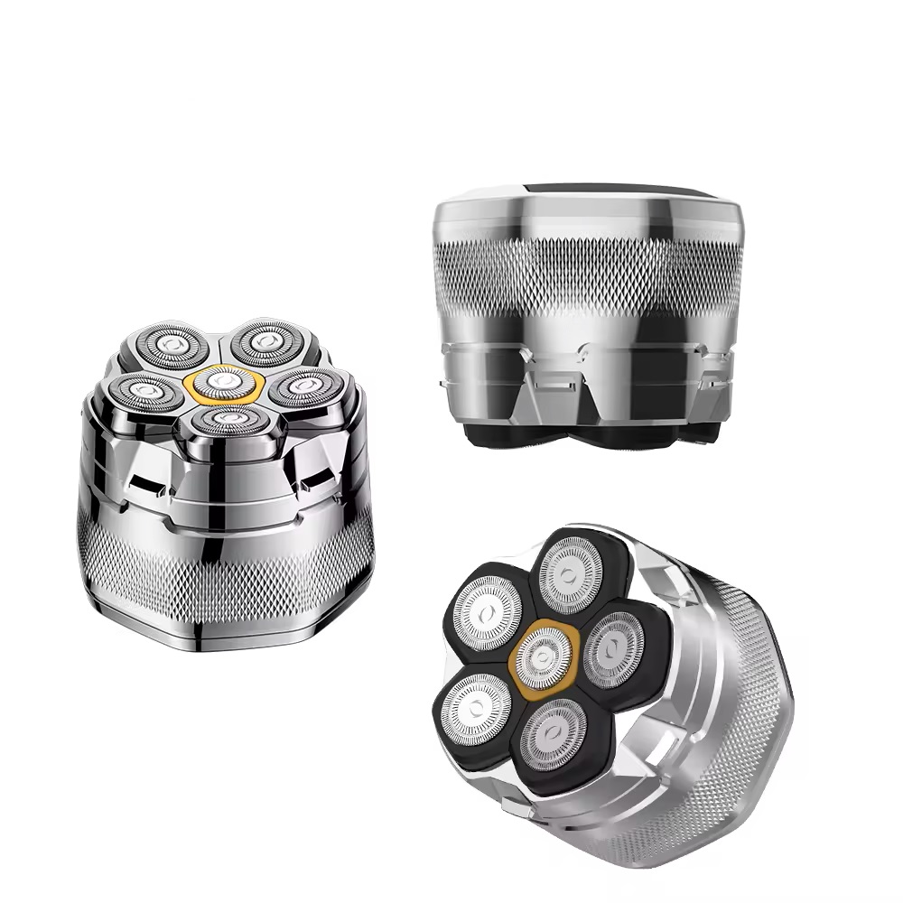 Customized Floating Rotating Electric Shaver Km-8750 With Powerful Battery, Waterproof Electric Shaver And Led Display For Bald Men details Picture