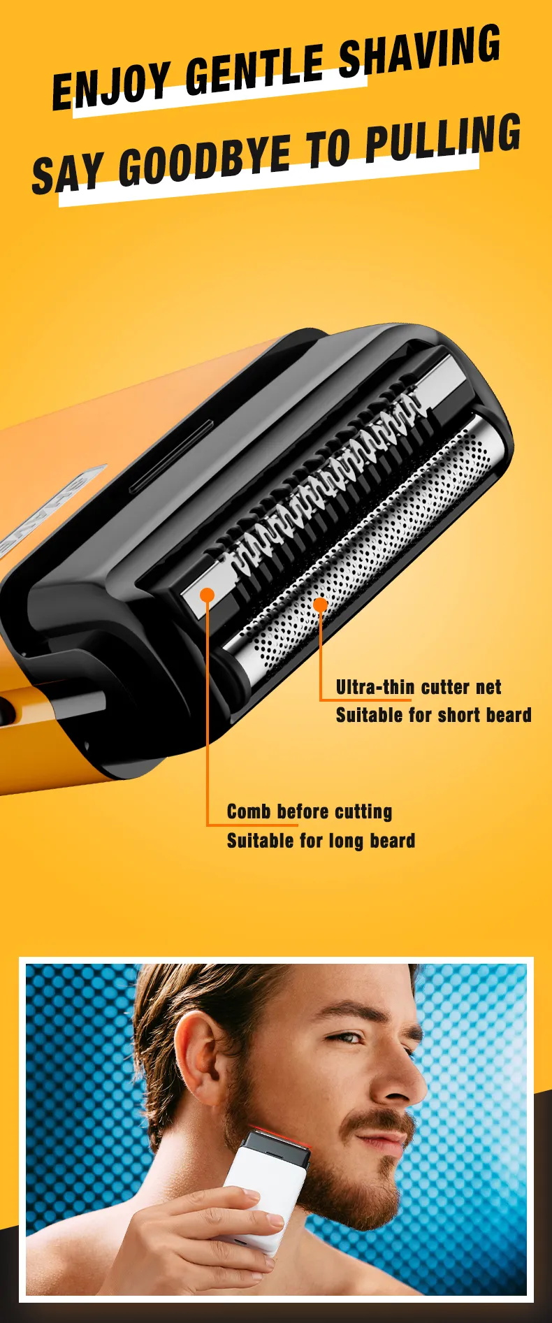 定制专业往复式迷你剃须刀KM-8701厂家价格干湿两用便携式迷你男士电动剃须刀详情7