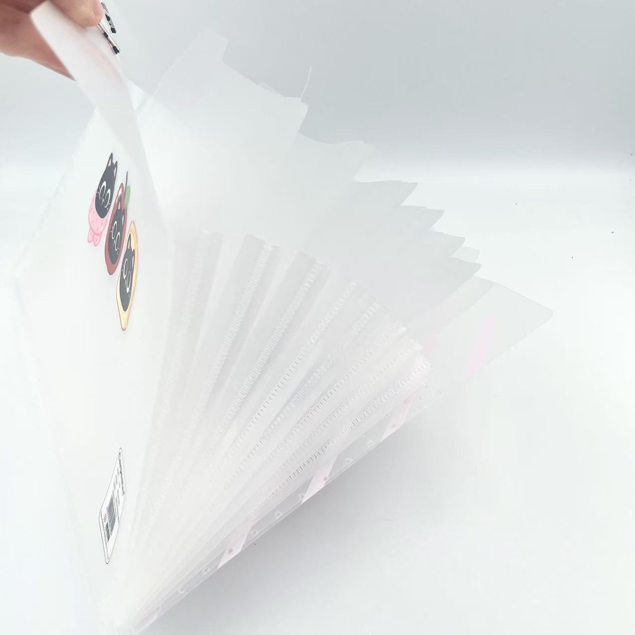A4 Black Cat organ clip office supplies folder 8-grid rope buckle file folder for storing test paper bags pic 4