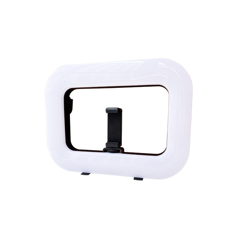 LED overhead shooting light E-30 circular fill light RGB three-color rabbit cage mobile phone portable outdoor shooting charging selfie light Item Picture