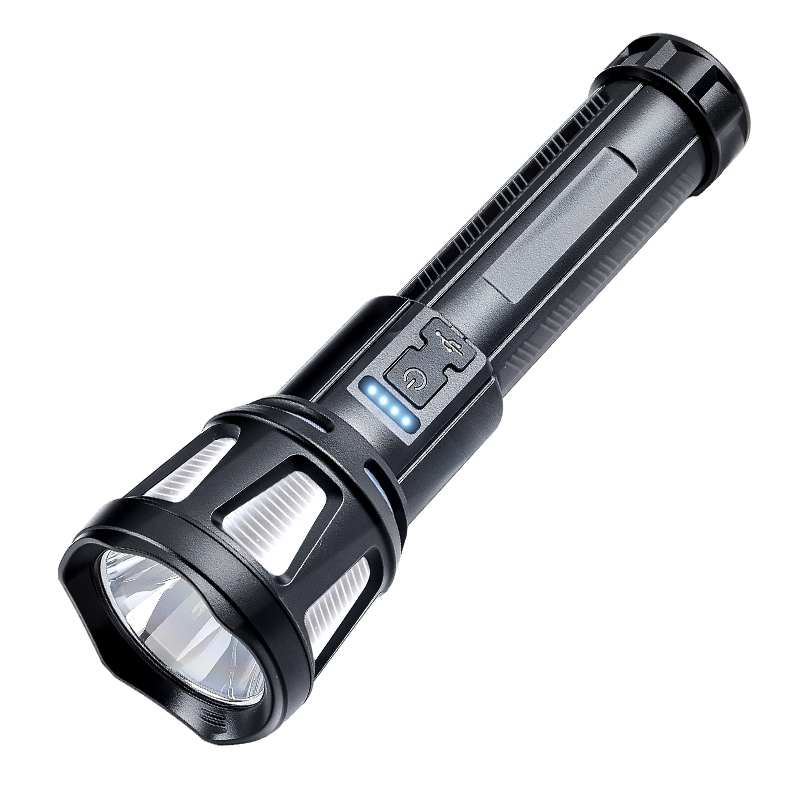 A80, A80-1 battery level display, USB charging flashlight, powerful flashlight, hand in hand, home outdoor flashlight Item Picture
