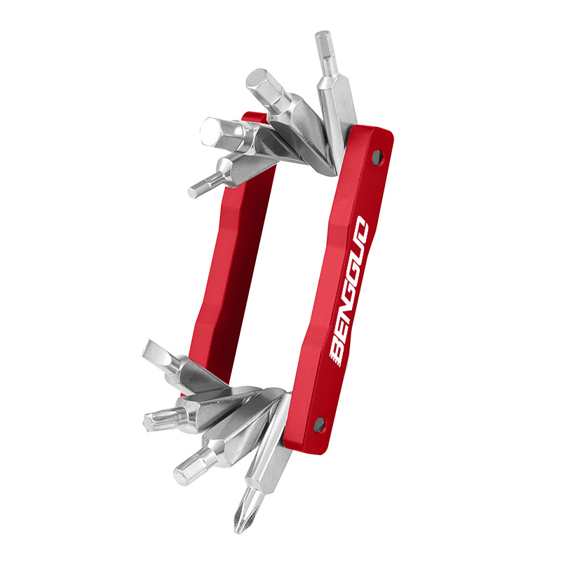 BG-9889 Bicycle Repair Tool Set, bicycle repair tools, Hexagon Socket plum Blossom Portable multi-functional Mini Folding tool Item Picture