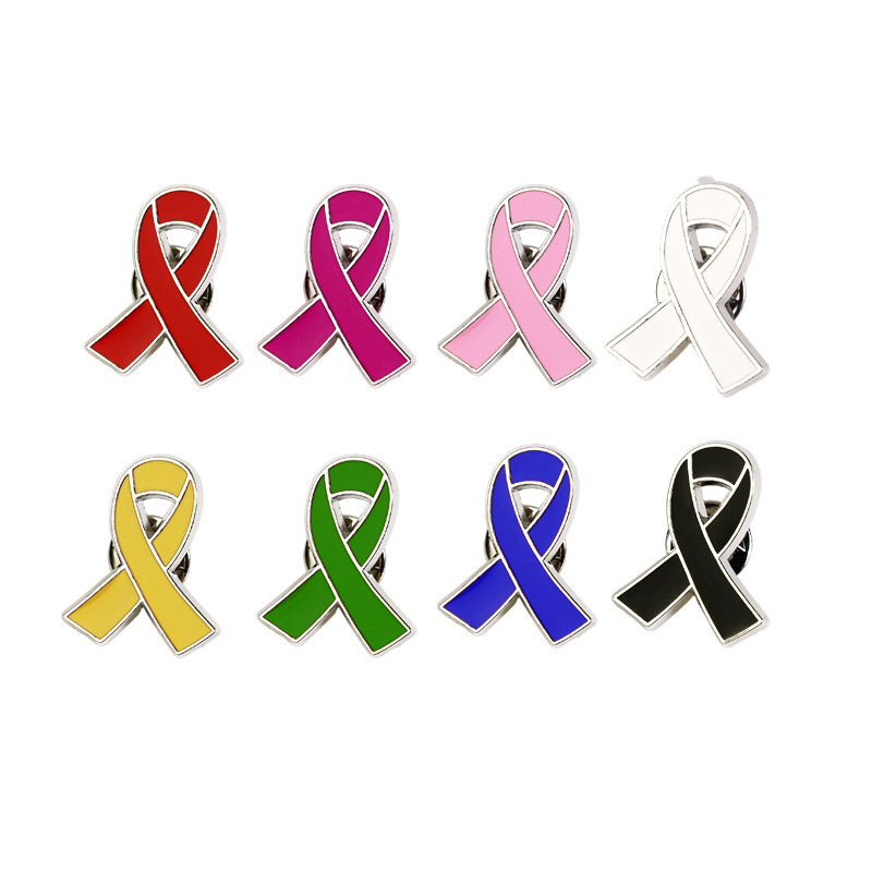热销金属滴油多色丝带胸针艾滋徽章HIV国际符号公益活动宣传标