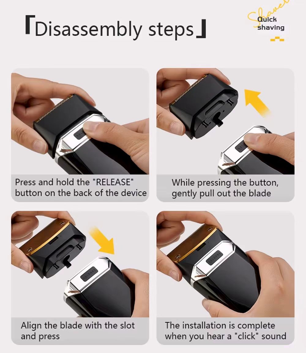 男士电动剃须刀防水充电修剪器二合一便携式电动剃须刀男士详情3