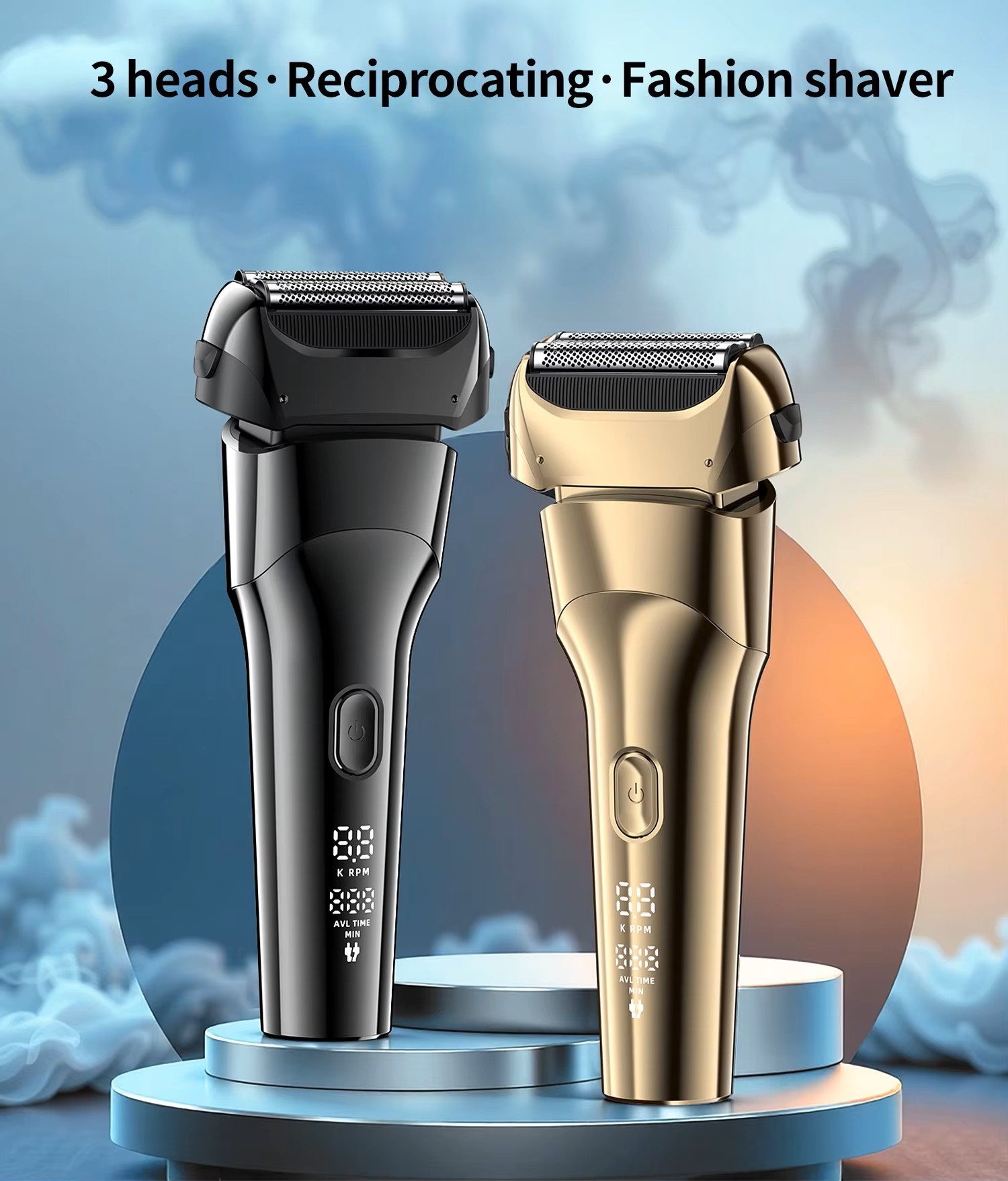 定制OEM & ODM男士电动剃须刀IPX6可充电发光二极管显示器便携式男士箔电动剃须刀详情1