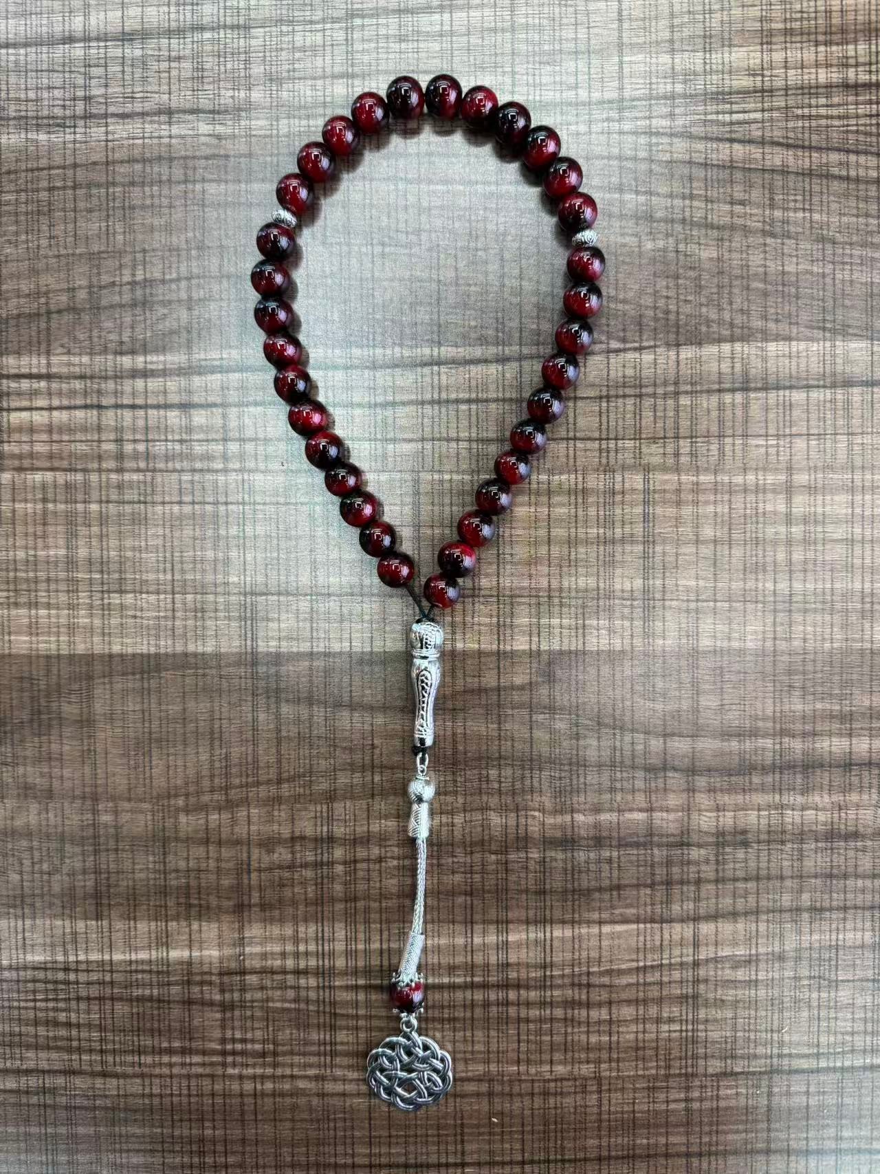 A new 33-piece hand-held prayer multi-color glass rosary that is selling well in the Middle East Application Scenario