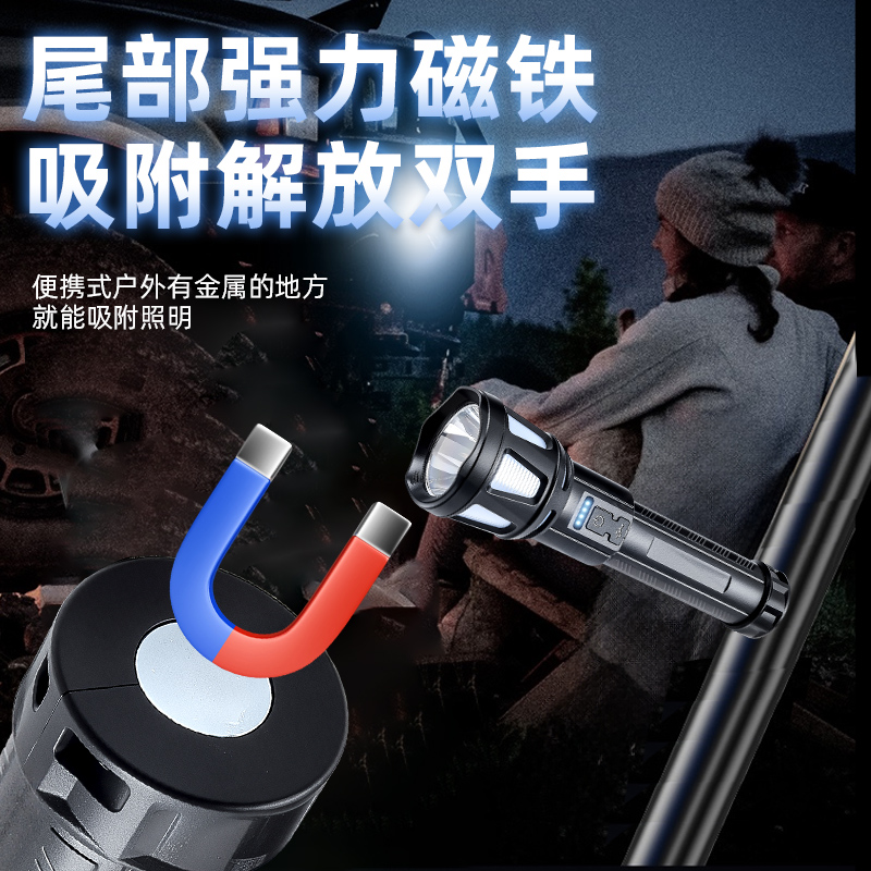 A80, A80-1 battery level display, USB charging flashlight, powerful flashlight, hand in hand, home outdoor flashlight Application Scenario