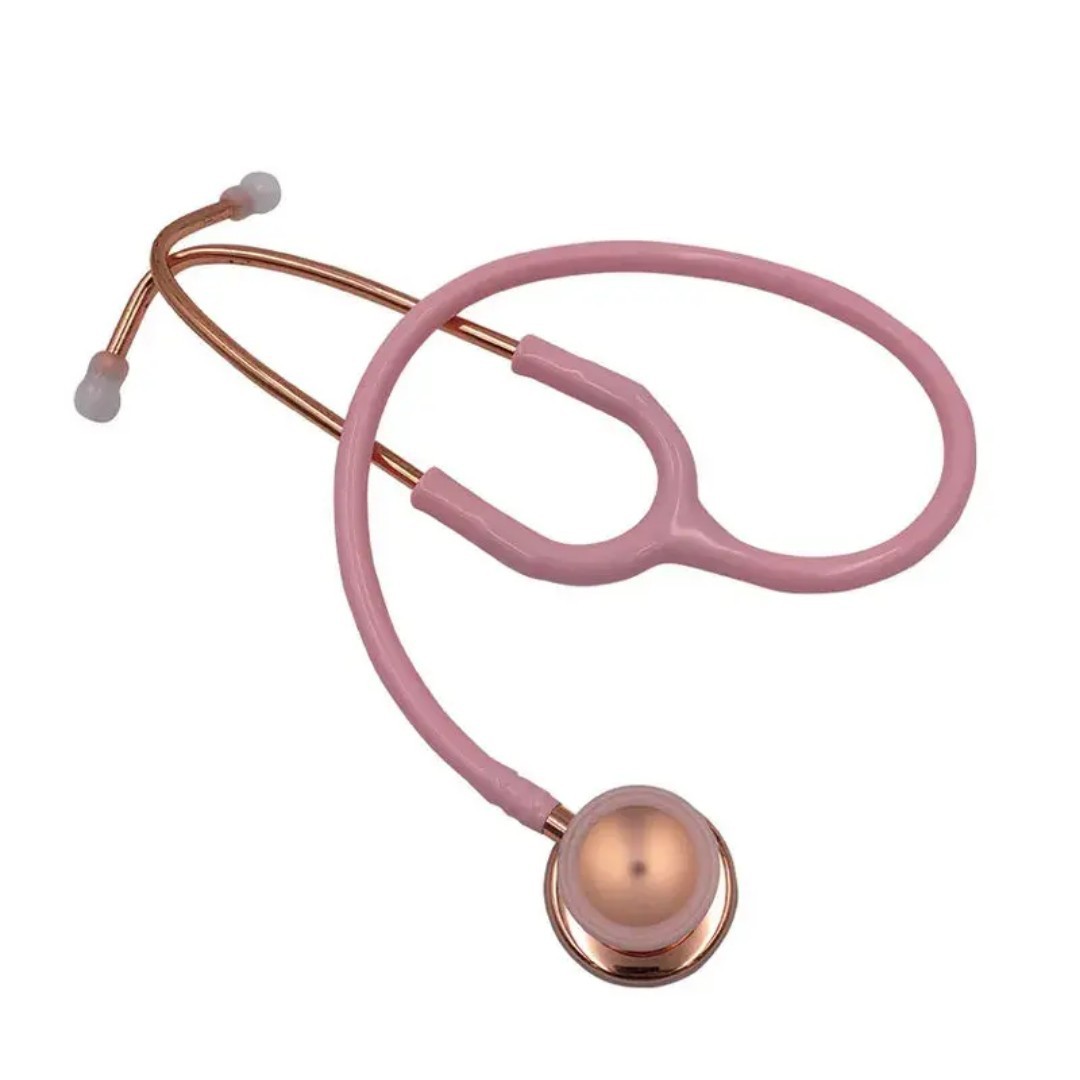 A dual-purpose, dual-head, double-sided stethoscope for measuring blood pressure is a medical device