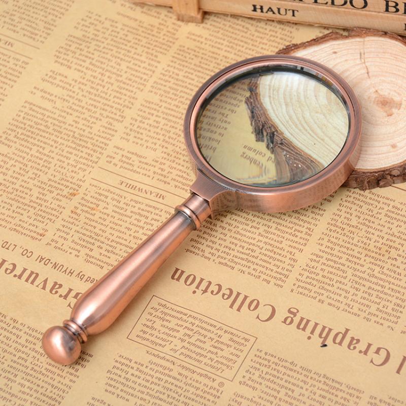 (Jinghui) Factory direct sale vintage 80MM high magnification 10x handheld magnifying glass for the elderly details Picture