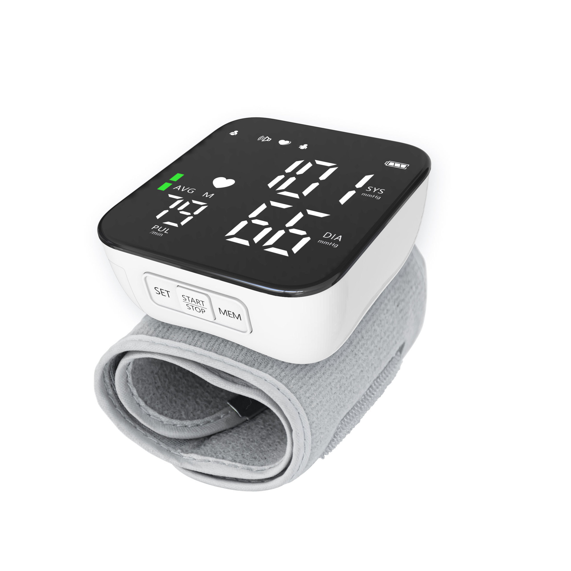 Medical wrist-type fully automatic English electronic blood pressure monitor, multi-group memory blood pressure measuring instrument, home blood pressure monitor Specification image