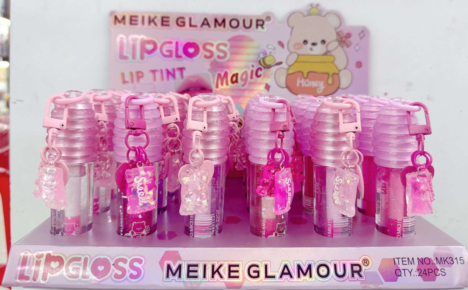 MEIKE GLAMOUR小熊挂件魅力唇彩MK315