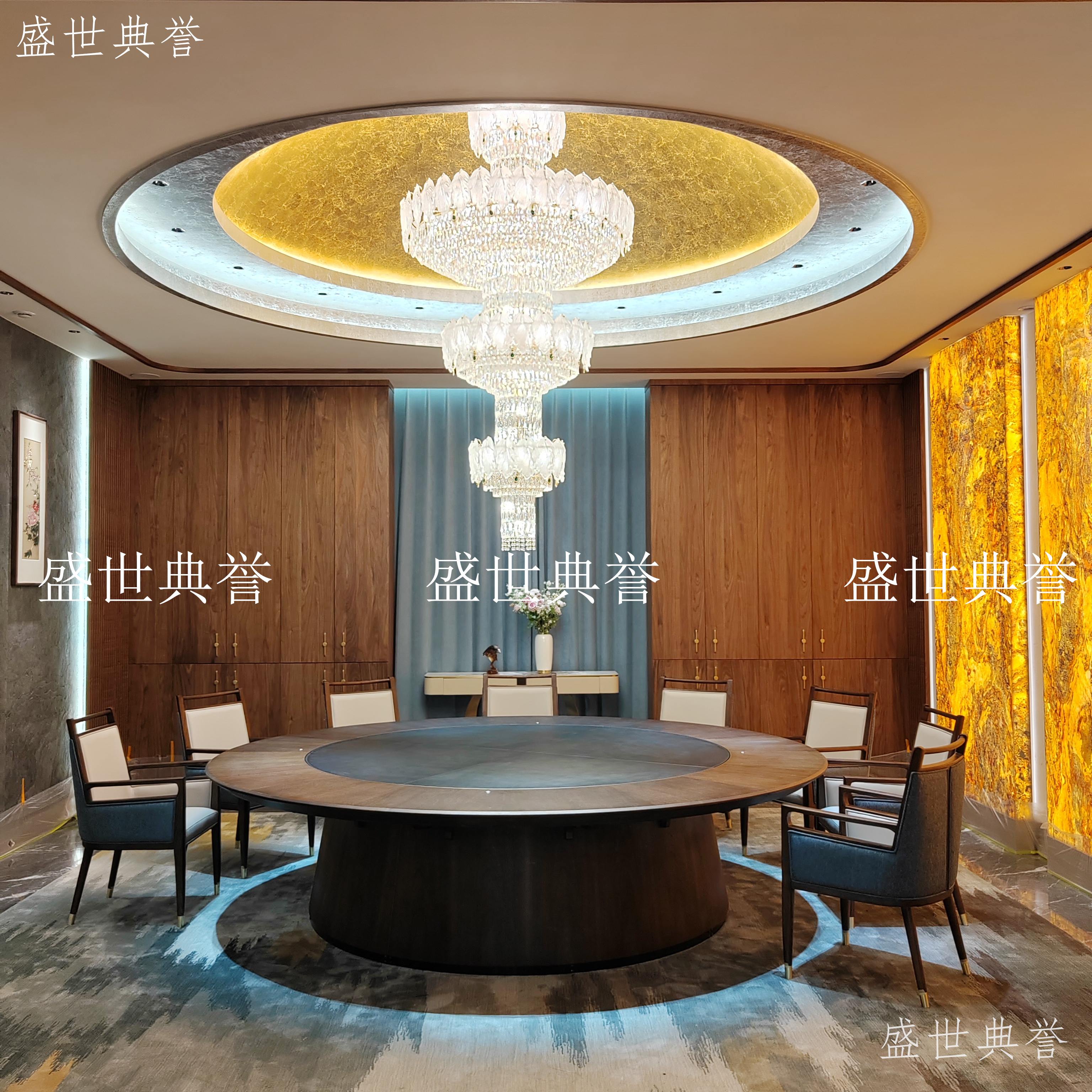 攀枝花国际宴会中心实木家具酒店包厢新中式实木椅会所商务接待餐椅