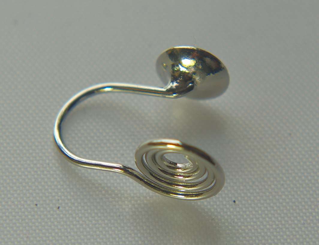 耳夹配件、diy耳环耳夹、蚊香耳夹+6mm圆杯/+焊铜圆片产品图