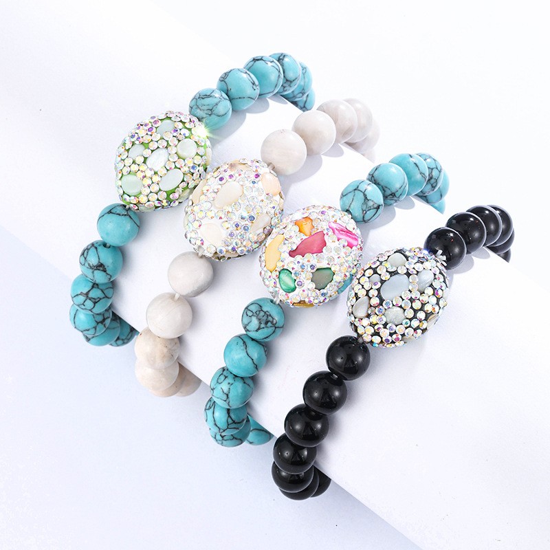 波西米亚风碎石手链点钻松石天然石手串创意纯手工串珠手环珠子