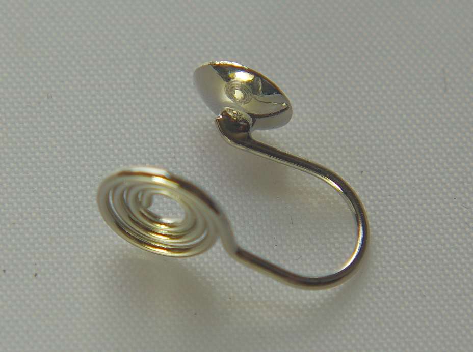 耳夹配件、diy耳环耳夹、蚊香耳夹+6mm圆杯/+焊铜圆片