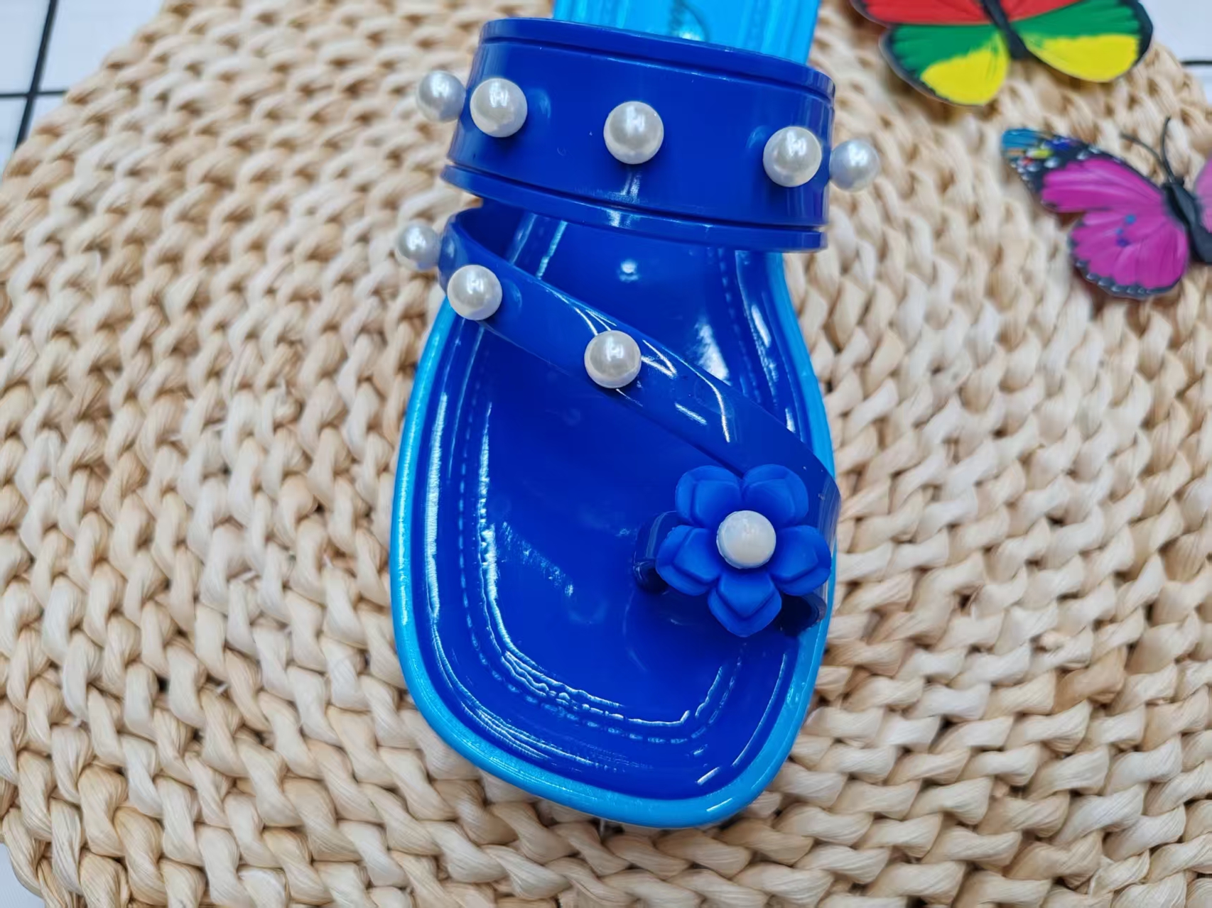 New Summer 2025 children's flat toe pearl flip-flops Specification drawing