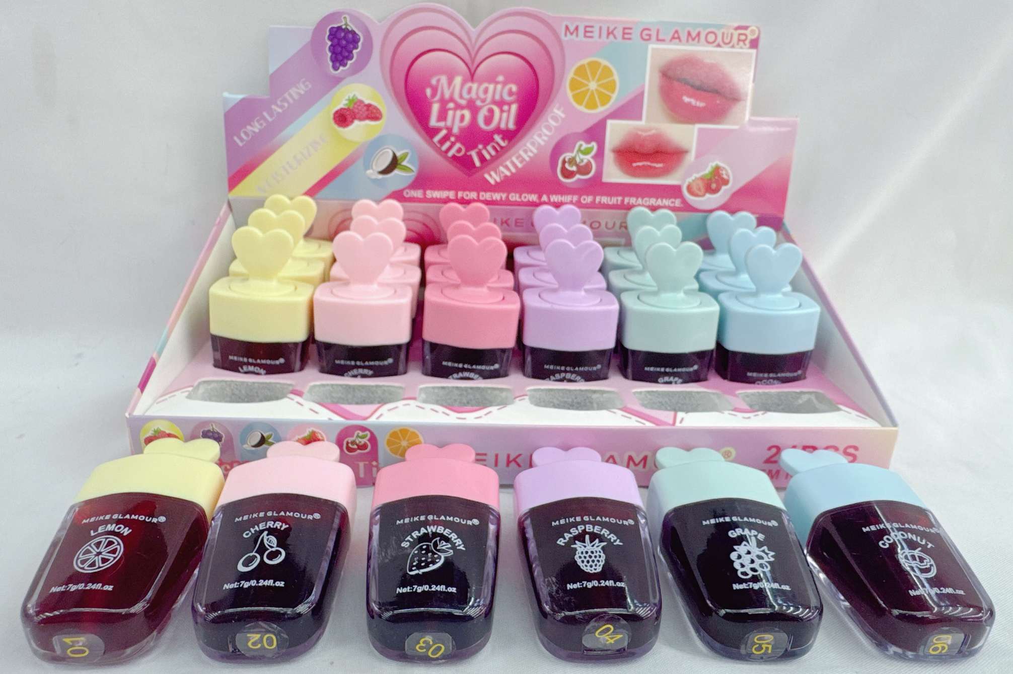 MEIKE GLAMOUR果香唇油唇彩水润光泽持久留香7g MK448有色唇彩深