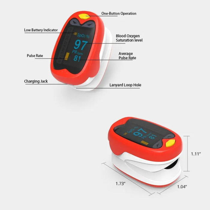 Children's blood oxygen meter charging finger clip, pulse blood oxygen saturation monitoring and monitoring, heart rate blood oxygen meter oximeter detail image 2