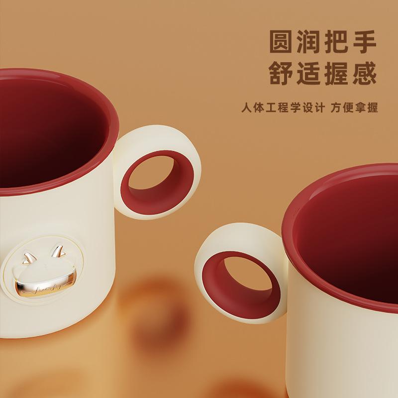 T54-TH-6200 Cute Cartoon Tooth-brushing Cup, creative double-layer drinking cup for boys and girls, Domi Longshu Specification image