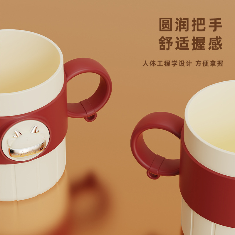 T54-TH-6201 New creative Cartoon Domilon washbasin Cup with Handle thickened brushing cup for dormitory Specification image