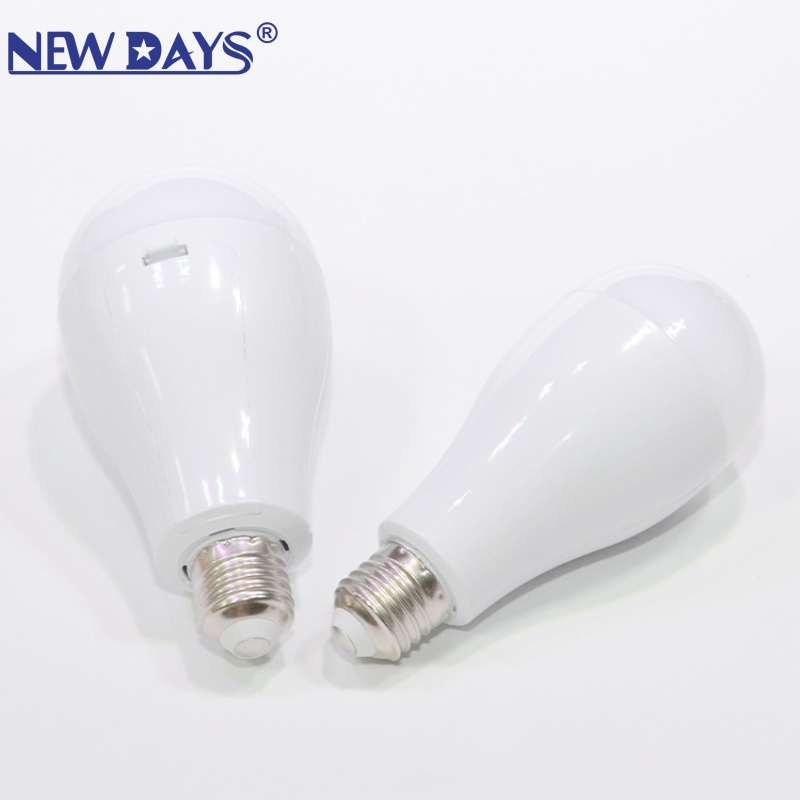 NEWDAYS品牌跨境新款e27螺口应急球泡 家用停电充电应急灯泡 光面DOB款宽压 高亮节能LED充电灯