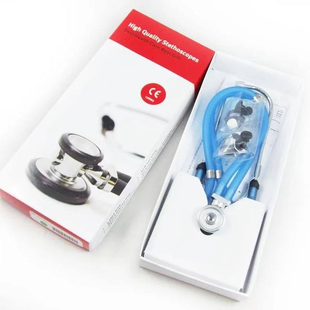 The cross-border foreign trade export dual-tube multi-functional Stethoscope comes in a variety of colors, including the Stethoscope medical and household stethoscope