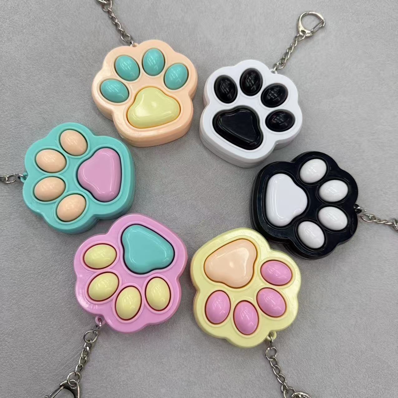 卡通彩色猫爪捏捏无聊减压按键解压钥匙扣包包挂件可爱挂饰创意玩具