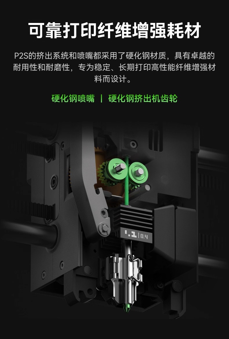 新品预售 拓竹P2S 3D打印机器大尺寸FDM家用自动桌面多色立体高精度高速AI监测烘干P1S升级详情15