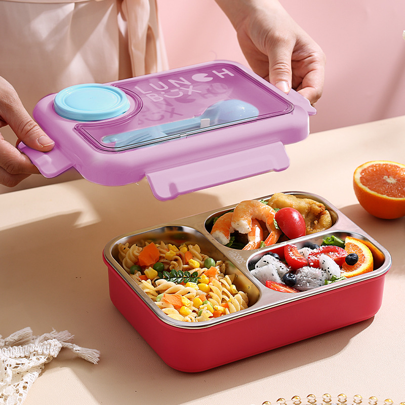 J35-2555 New high-appearance-level insulated lunch box comes with 304 stainless steel compartments for lunch, suitable for fat-burning office workers Application Scenario