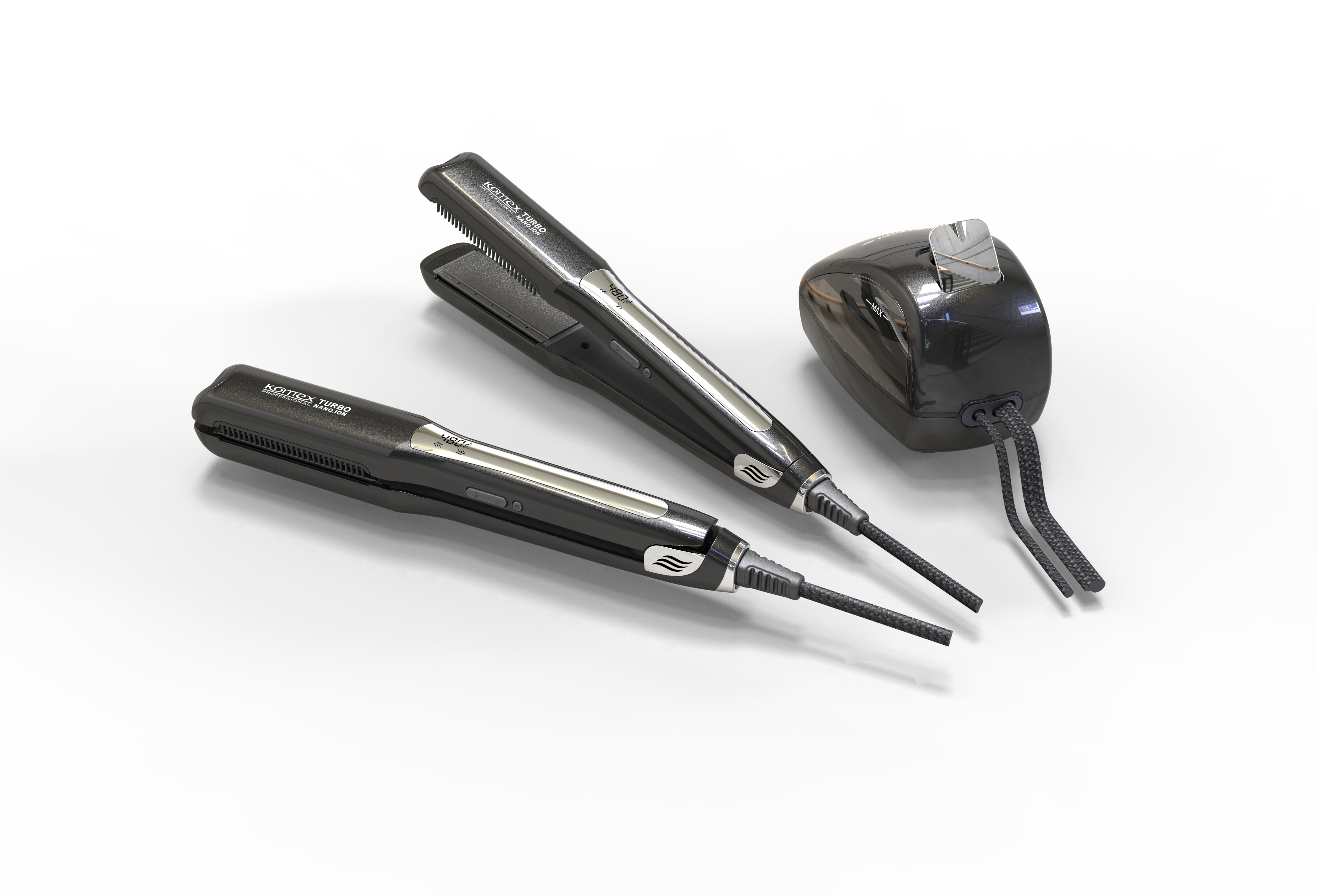 Cross-Border Professional Hair Salon Steampod Home Large-Capacity Steam Negative Ion Function Hair Straightener 250°C High-Temperature Steam Care Hair Straightener For Injured Hair In The Care Department Specification drawing