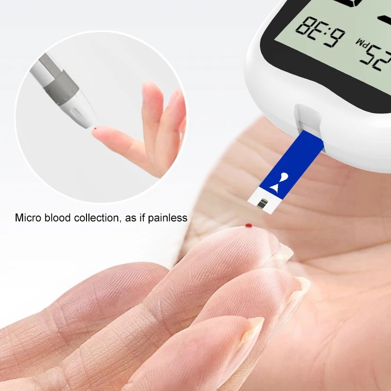 Blood Glucose Monitor, a blood glucose detector for measuring hyperglycemia, contains test strips Item Picture