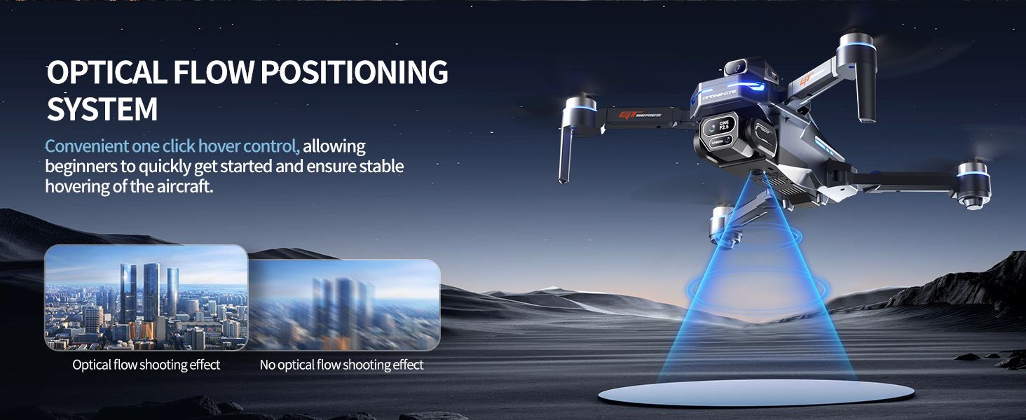 The GT8 drone features a triple-camera aerial photography system with a four-axis flight, battery level display, and an over-distance reminder. It is a remote-controlled toy aircraft pic 17