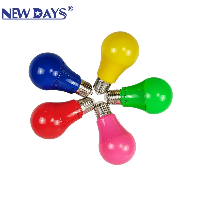 NEWDAYS品牌跨境新款LED彩泡灯E27/B22节日庆祝彩色有六色球泡灯舞台氛围装饰灯泡