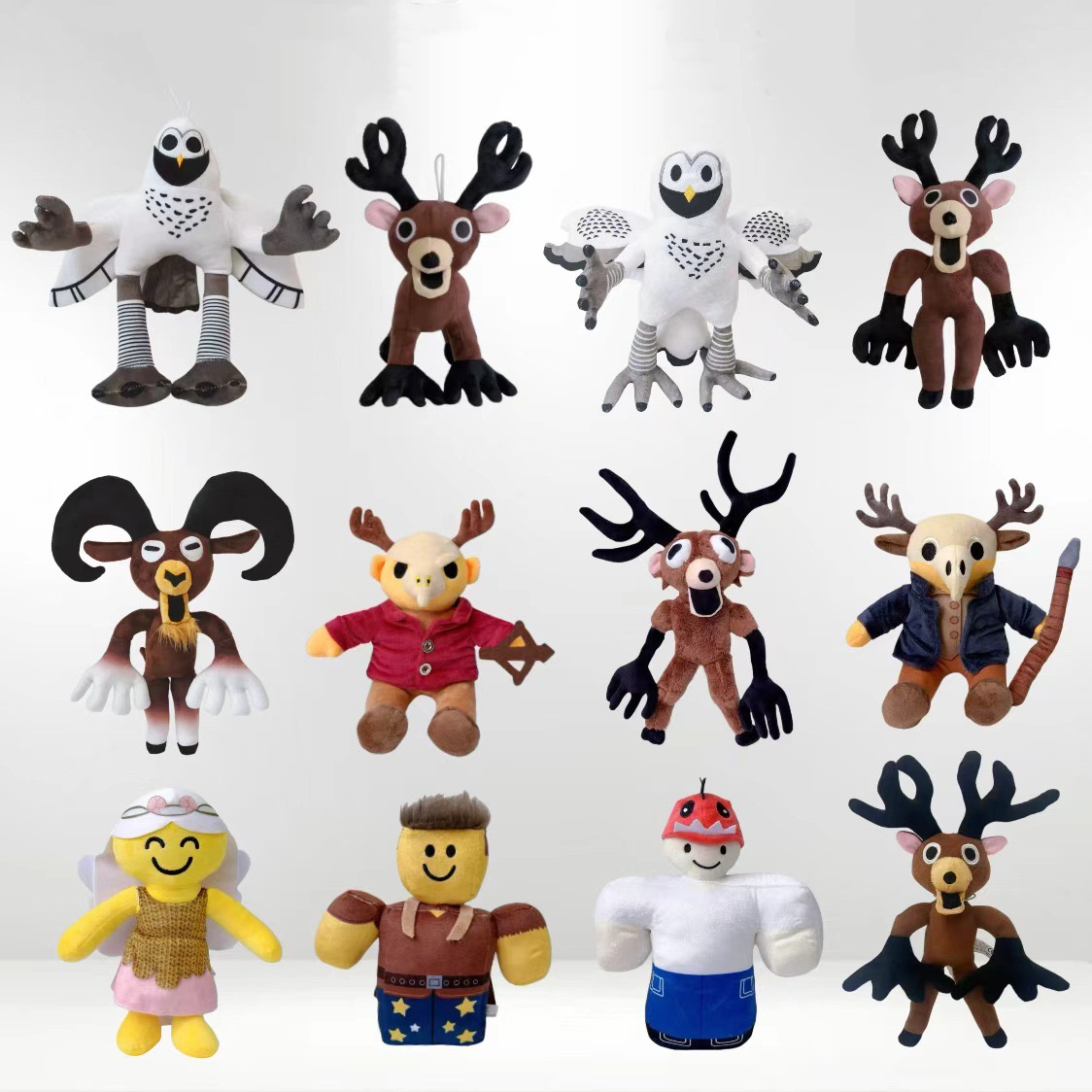 跨境新品99Nights恐怖游戏周边麋鹿公仔99夜趴姿麋鹿毛绒玩具玩偶