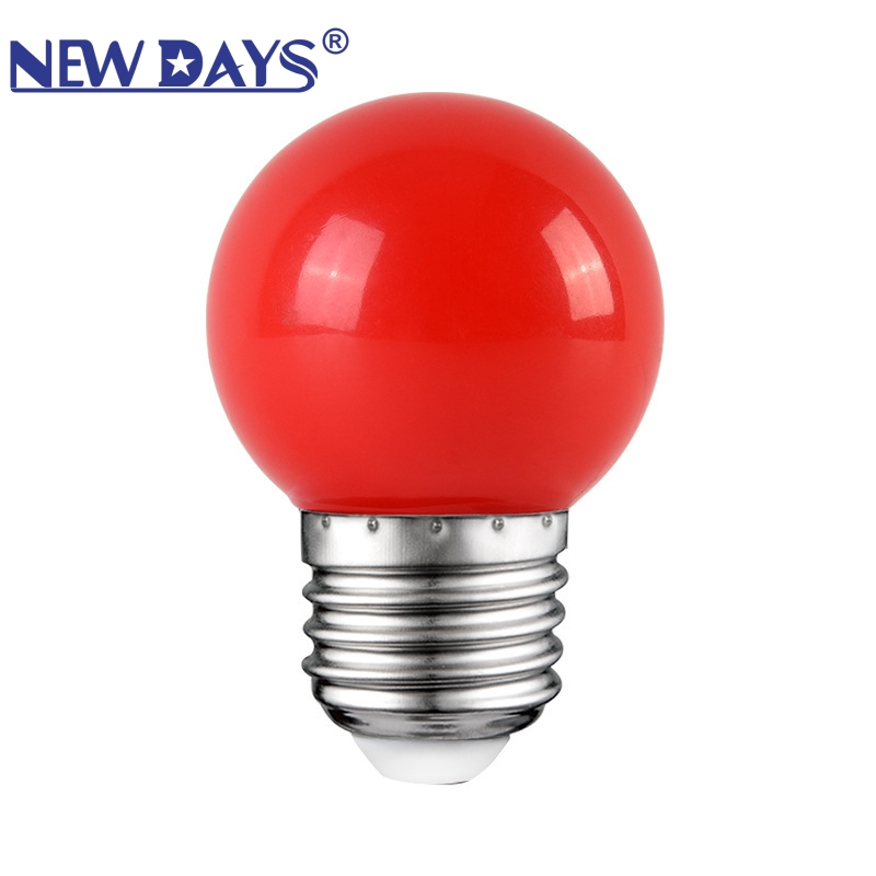 NEWDAYS brand cross-border new seven-color led bulb G45PC transparent small color bubble, Christmas tree hanging light, Halloween decorative ball bubble light, red led bulb Item Picture