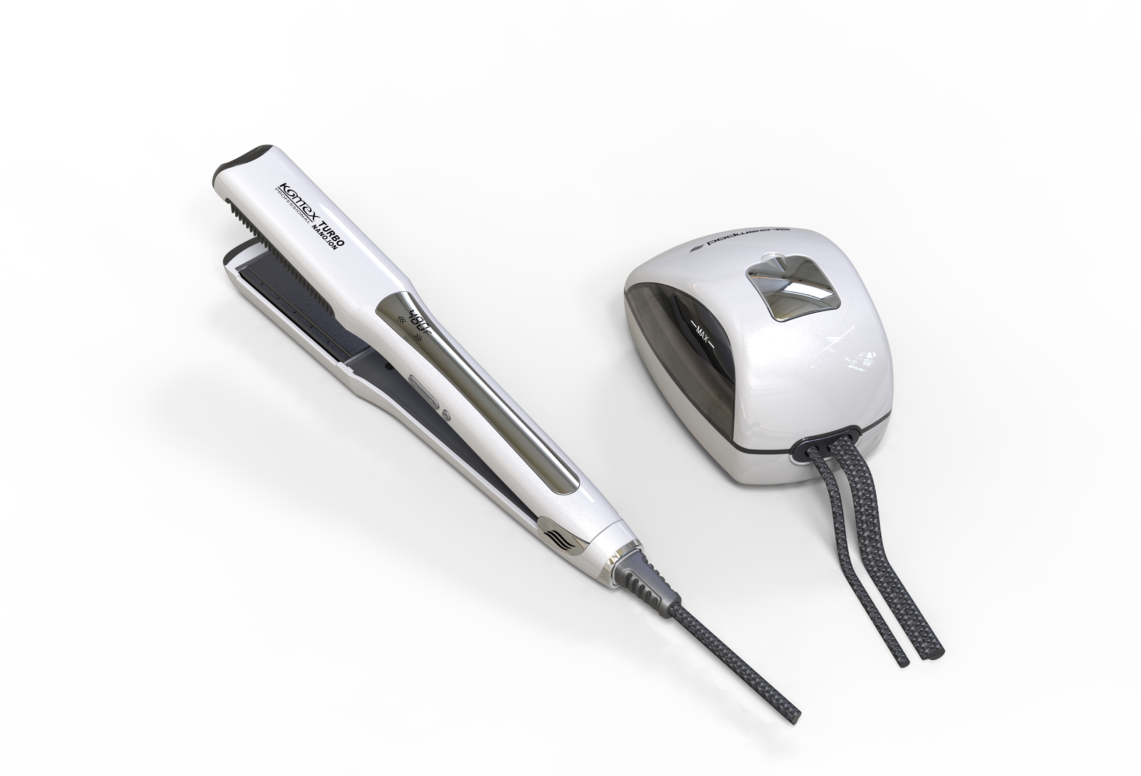 Cross-Border Professional Hair Salon Steampod Home Large-Capacity Steam Negative Ion Function Hair Straightener 250°C High-Temperature Steam Care Hair Straightener For Injured Hair In The Care Department Item Picture